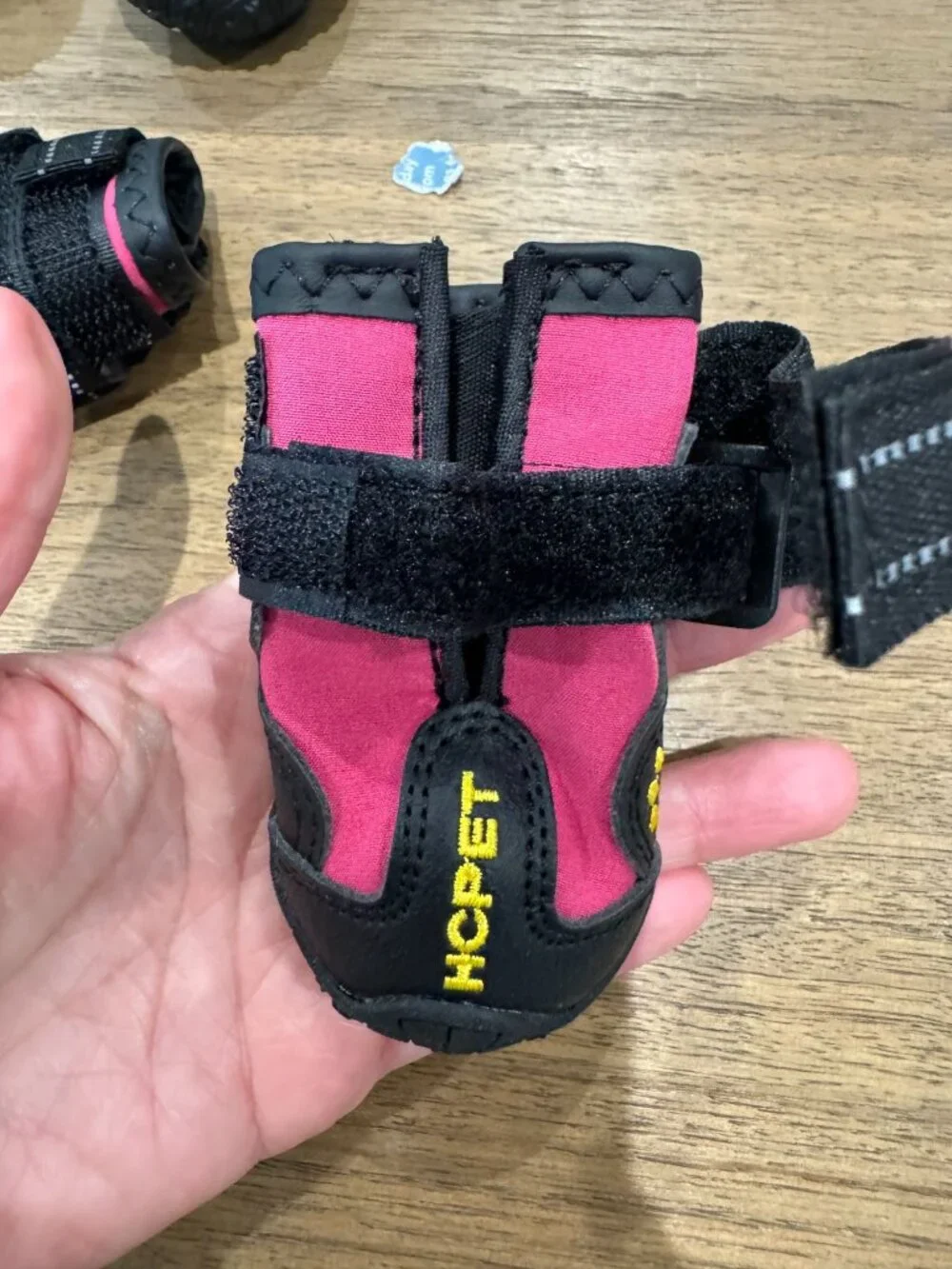 HC PET Dog Boots Size 1 Pink Black Waterproof Reflective All Season Shoes NWT
